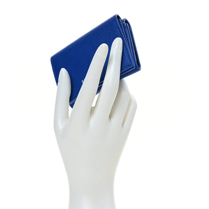 Balenciaga Signature Grained Calfskin Logo Mini Ville Wallet Blue 2 of 8