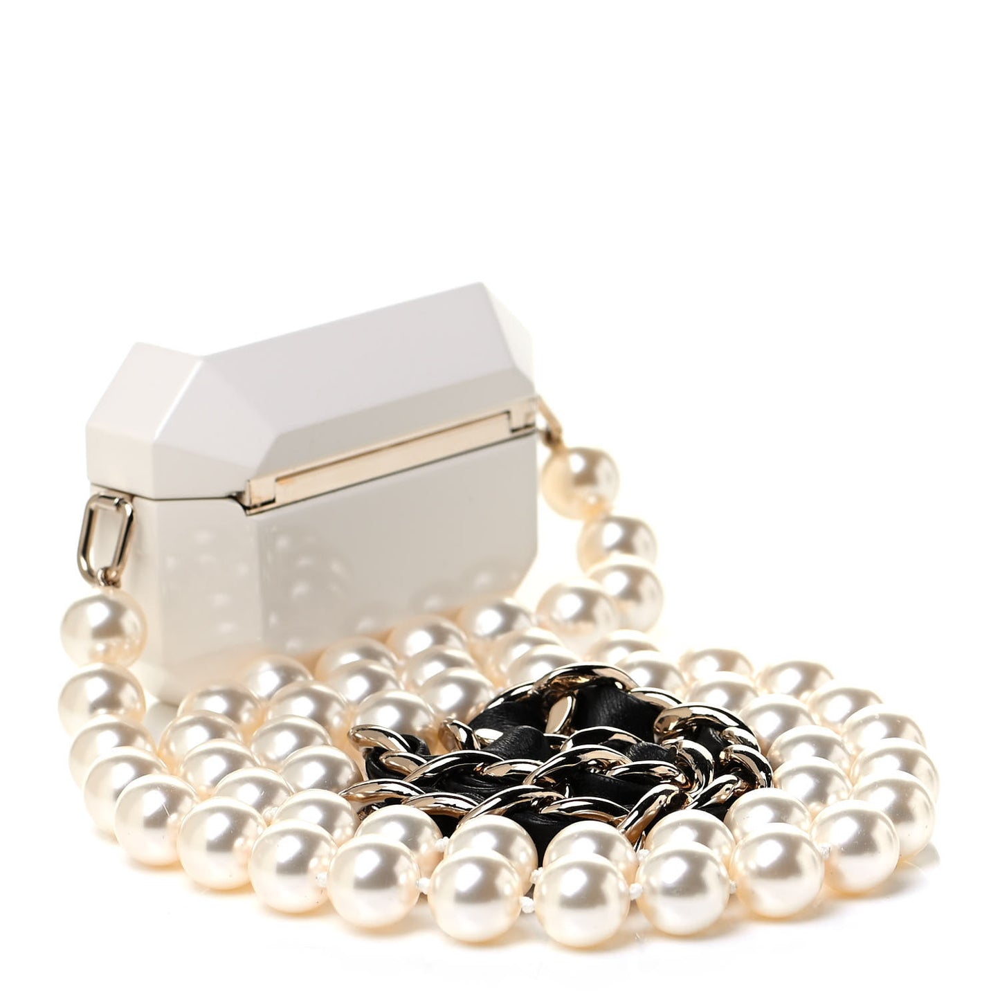 Resin Crystal Pearl Airpod Pro Case Necklace Gold White Pearly Black