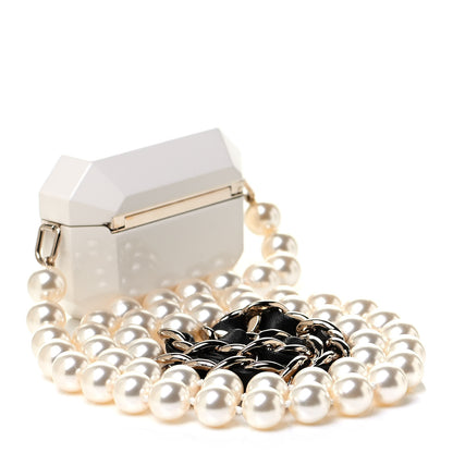 Chanel Resin Crystal Pearl Airpod Pro Case Necklace Gold White Pearly Black 2 of 5