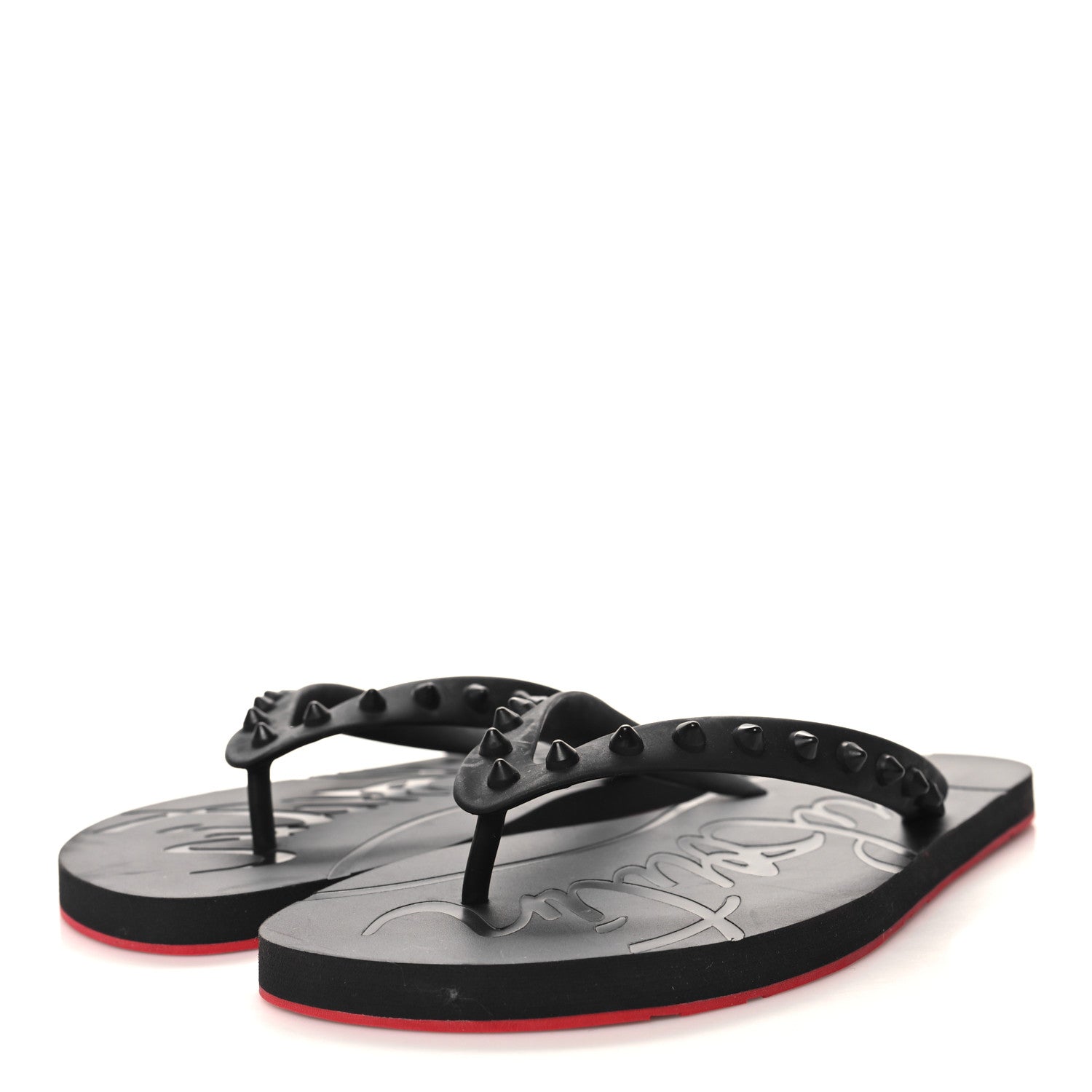 Christian Louboutin Rubber Spike Loubi Donna Flip Flop 41 Black 2 of 6