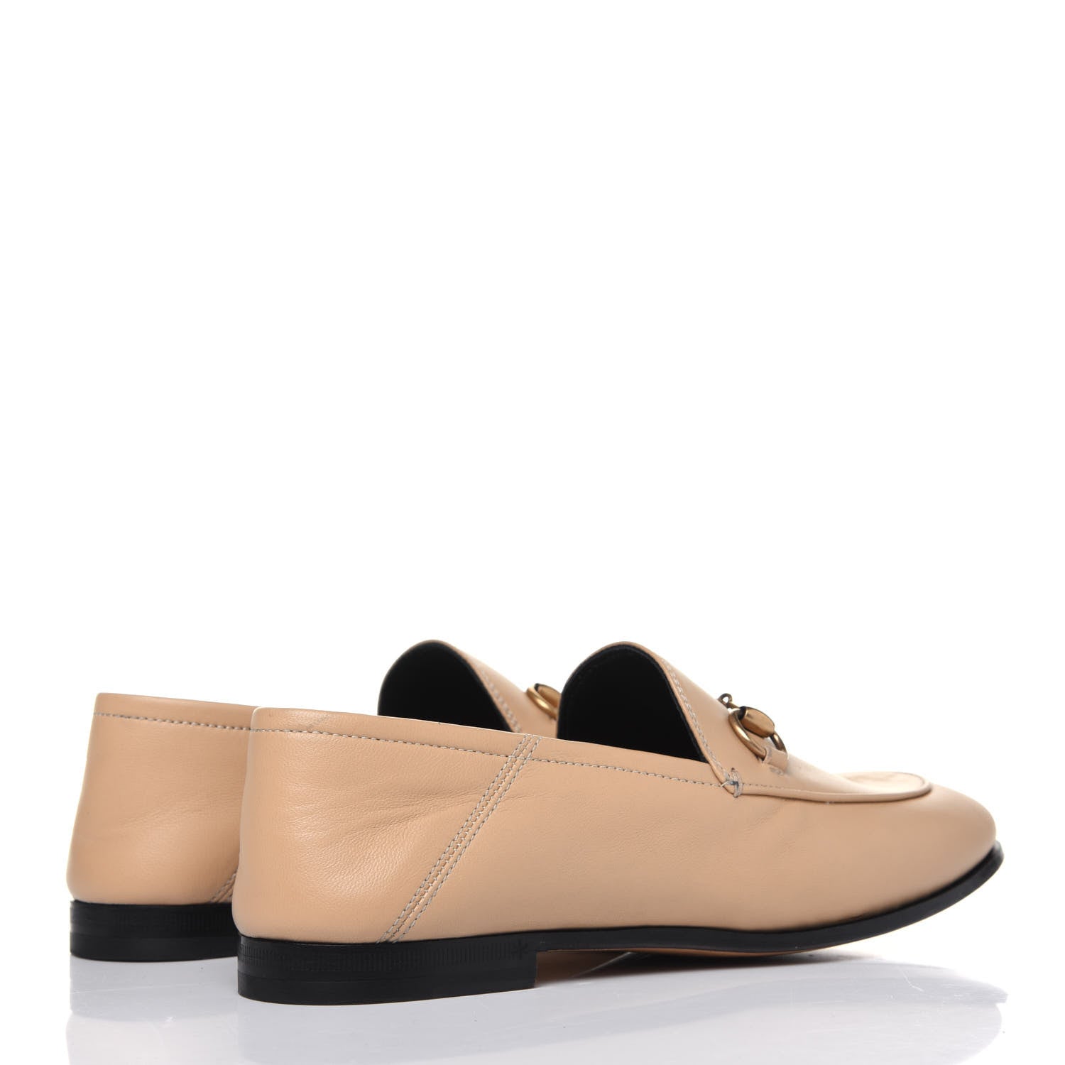 Gucci Lambskin Womens Brixton Horsebit Loafers 35.5 Wheat 4 of 9