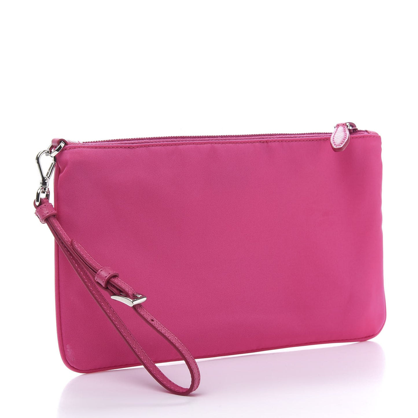 Tessuto Nylon Saffiano Wristlet Fuxia