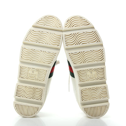 Gucci Calfskin Web Bee Embroidered Womens Ace Platform Sneakers 36 White 6 of 10