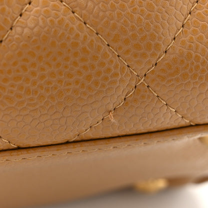 Chanel Caviar Quilted Large Bowler Bag Beige 20 of 21
