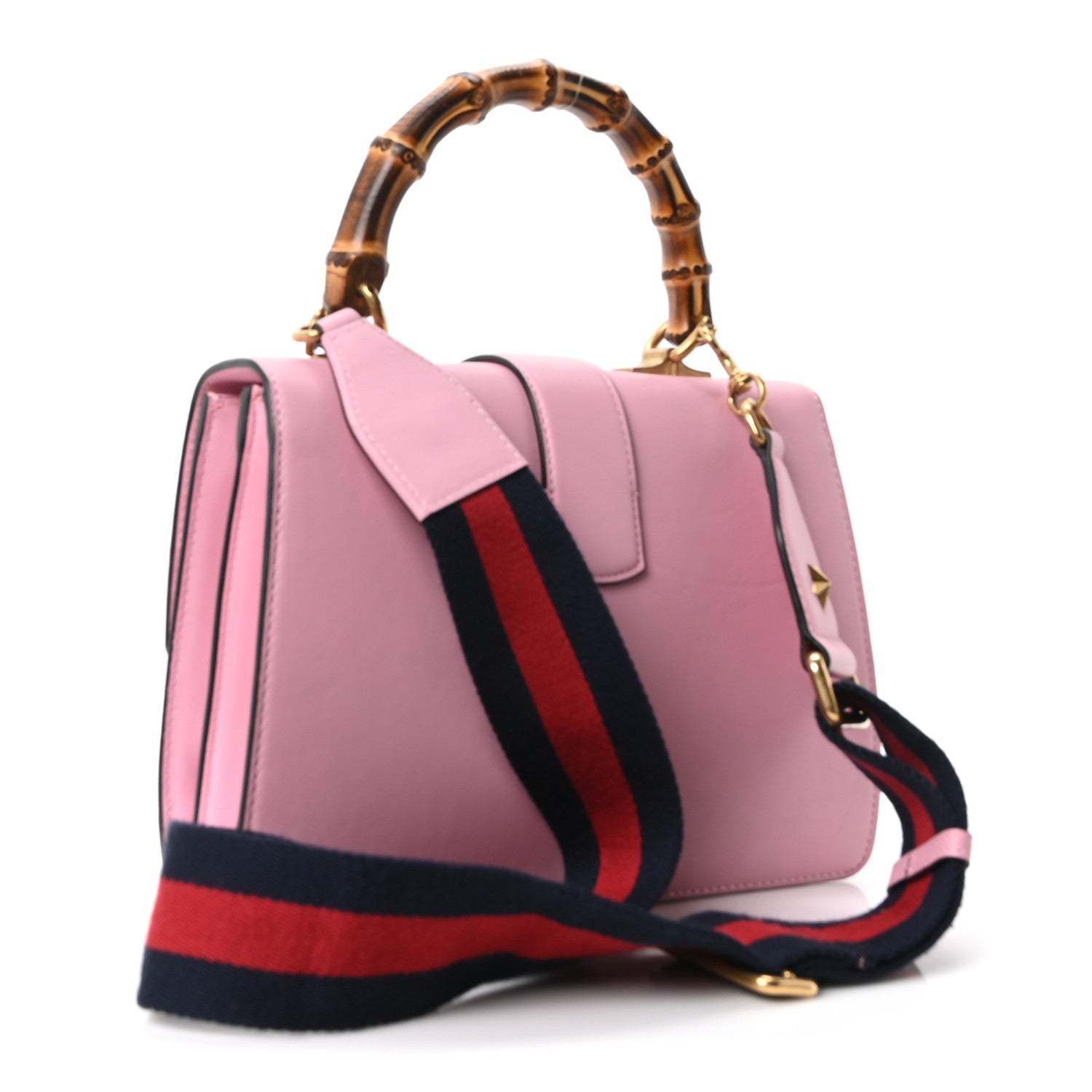Gucci Moon Calfskin Web Medium Dionysus Bamboo Top Handle Bag Sugar Pink Blue Agata Hibiscus Red 3 of 11