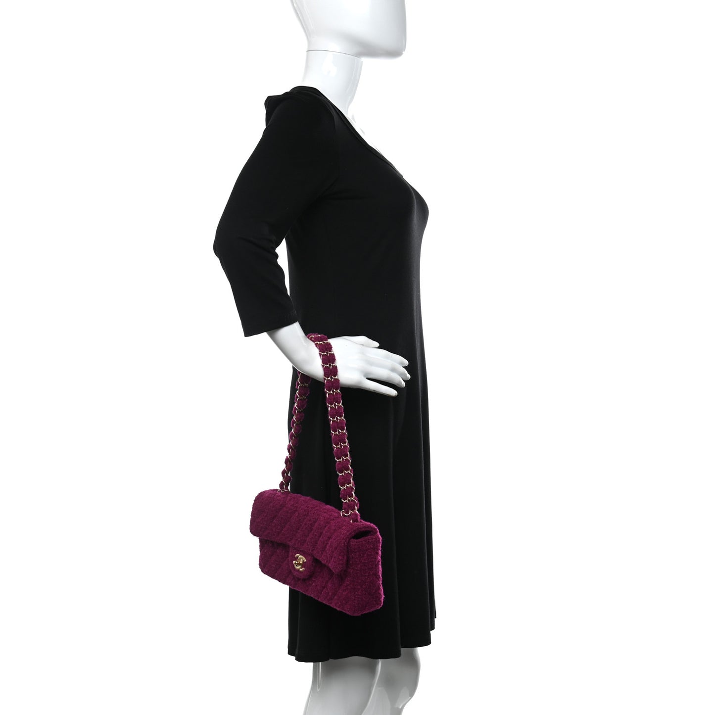 Tweed East West Flap Fuchsia