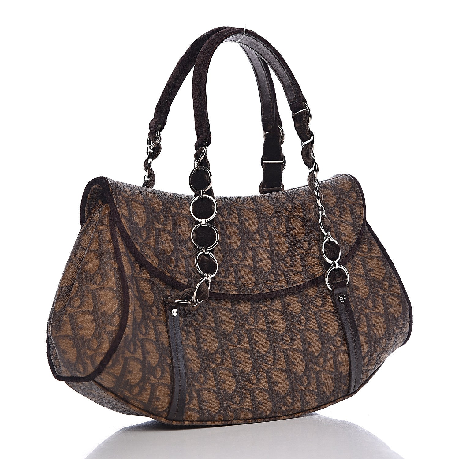 Christian Dior Monogram Romantique Trotter Bag Brown 3 of 10