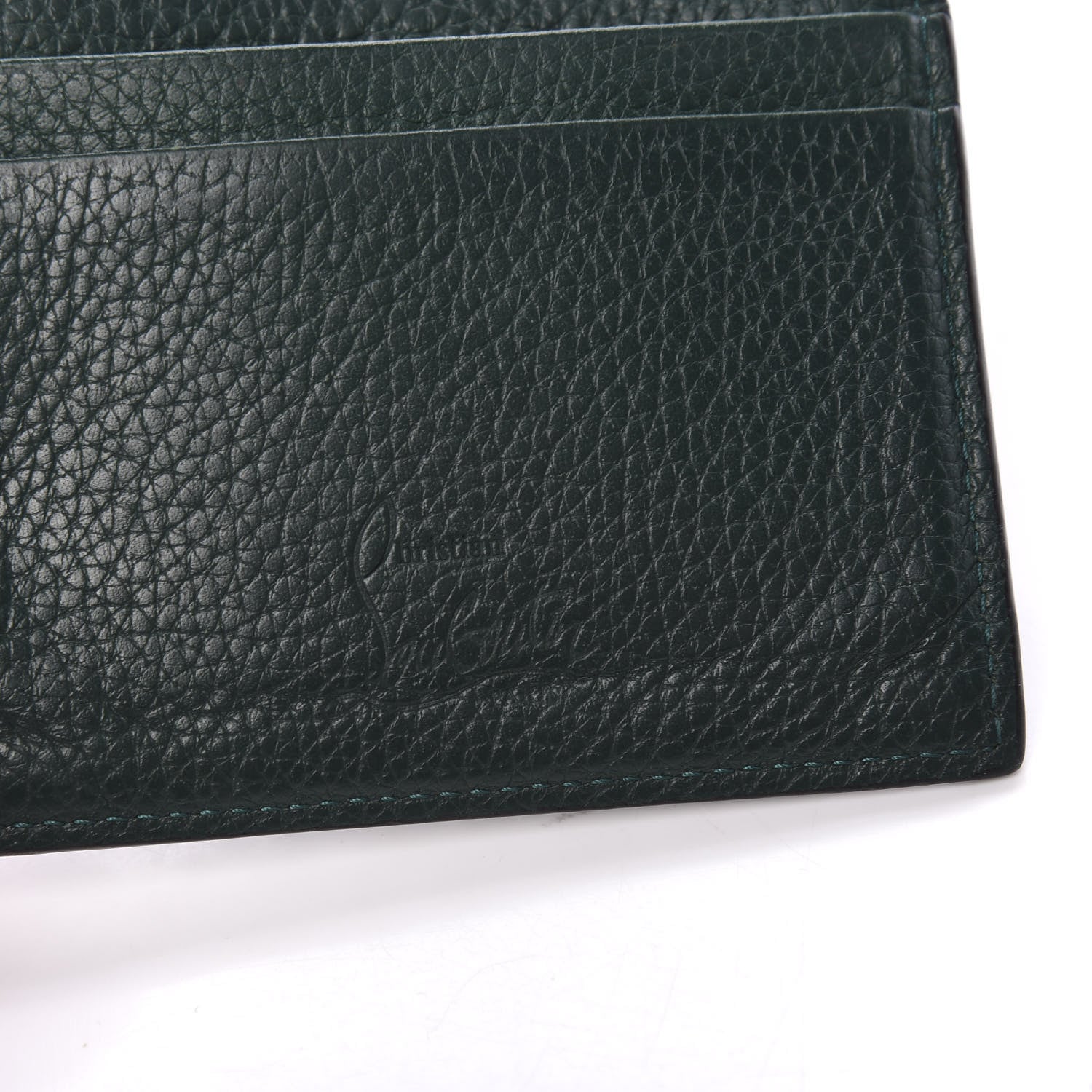 Christian Louboutin Grained Calfskin Spikes Kios Simple Card Holder Jungle 6 of 7