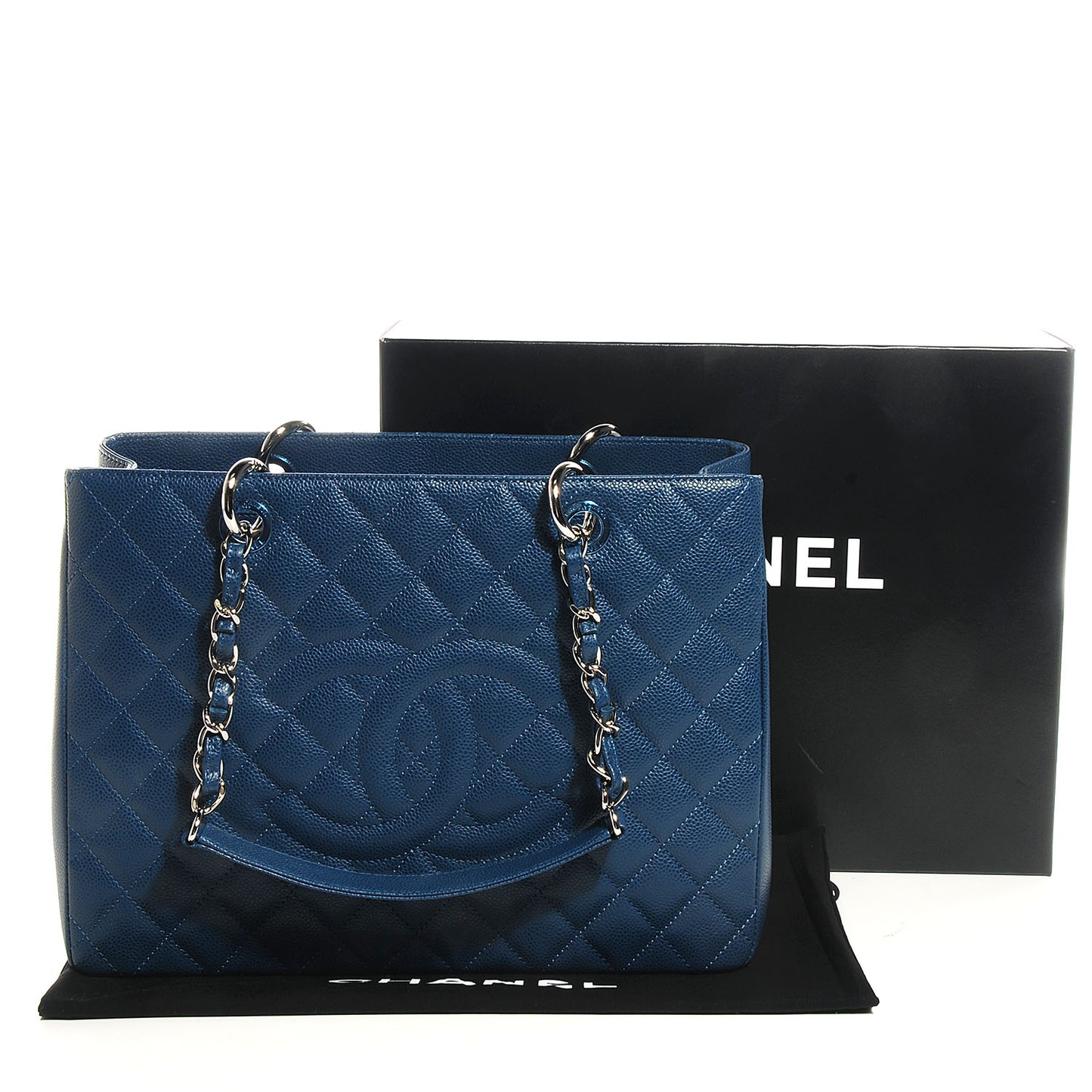 Caviar Grand Shopping Tote GST Dark Blue