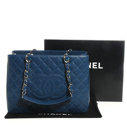 Chanel Caviar Grand Shopping Tote GST Dark Blue 5 of 8