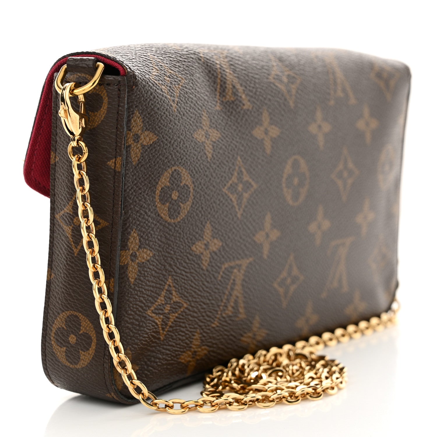 Louis Vuitton Monogram Pochette Felicie Chain Wallet Fuchsia 3 of 12
