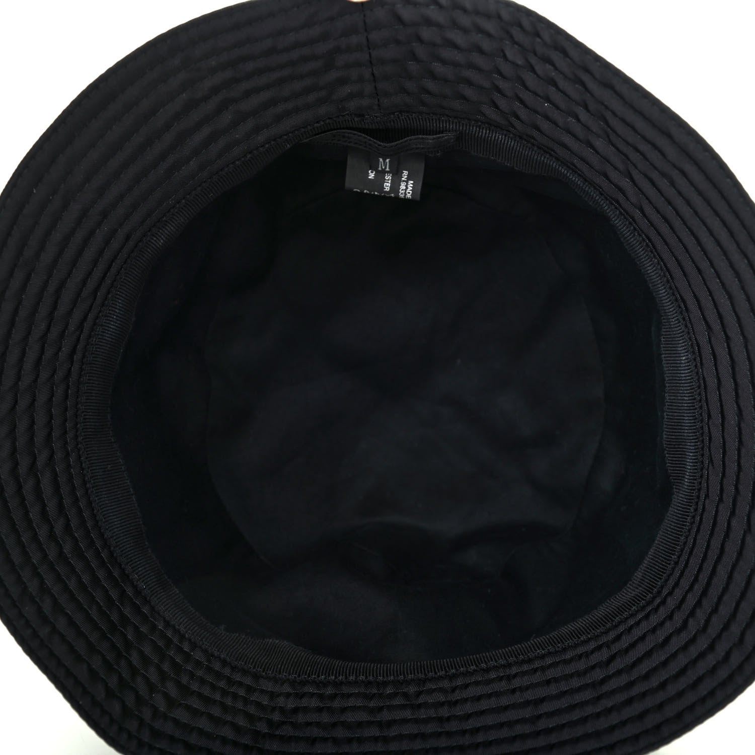 Prada Tessuto Nylon Metal Triangle Logo Mens Bucket Hatt M Black 4 of 4