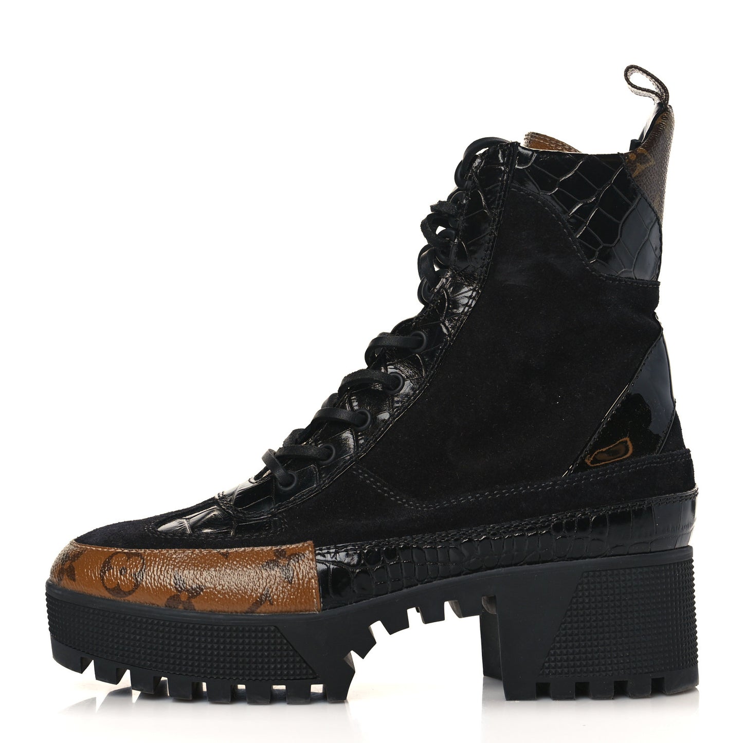 Suede Calfskin Reverse Monogram Laureate Platform Desert Boots 37
