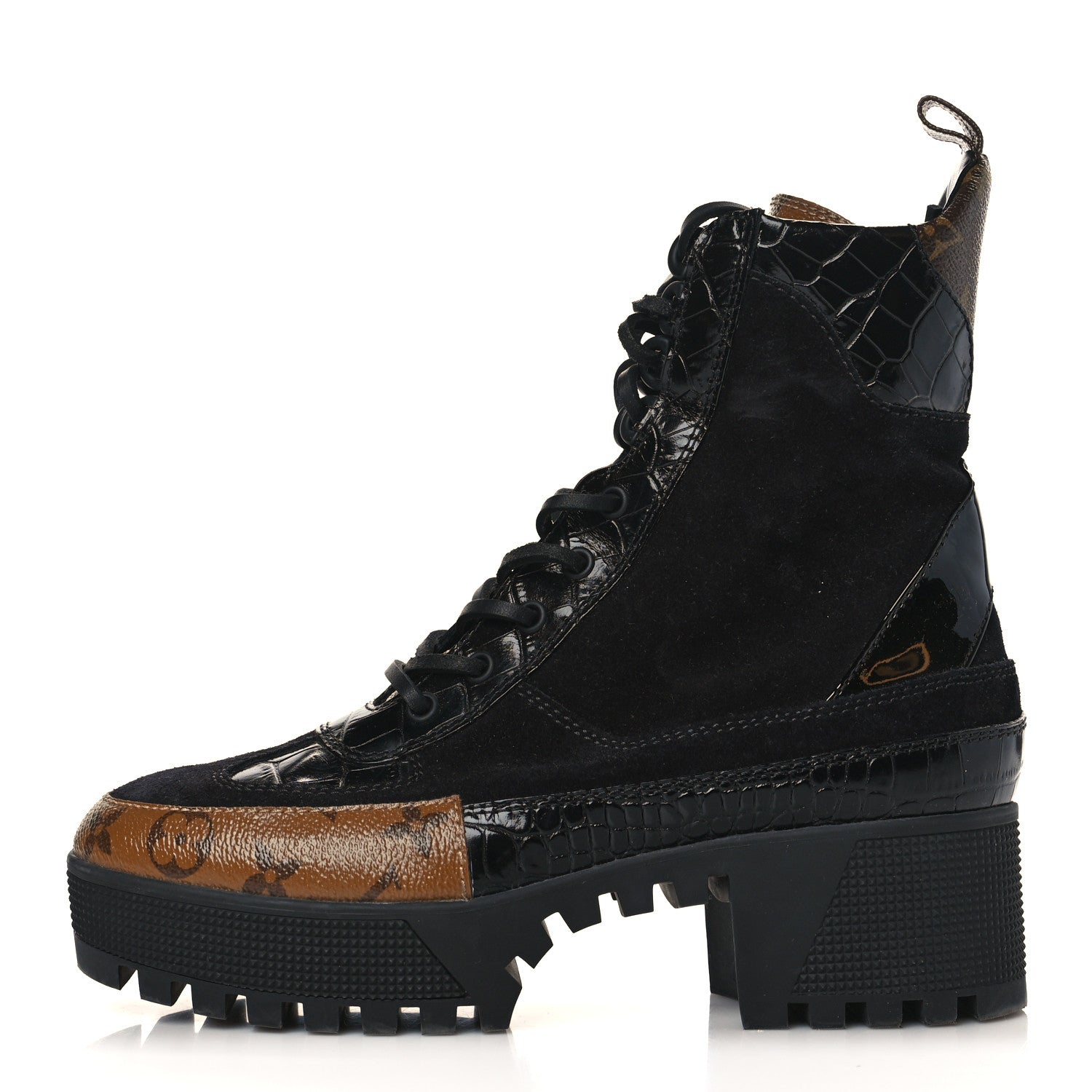 Louis Vuitton Suede Calfskin Reverse Monogram Laureate Platform Desert Boots 37 1 of 8