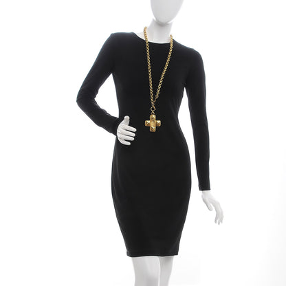 Chanel Chain CC Cross Necklace Gold 2 of 6