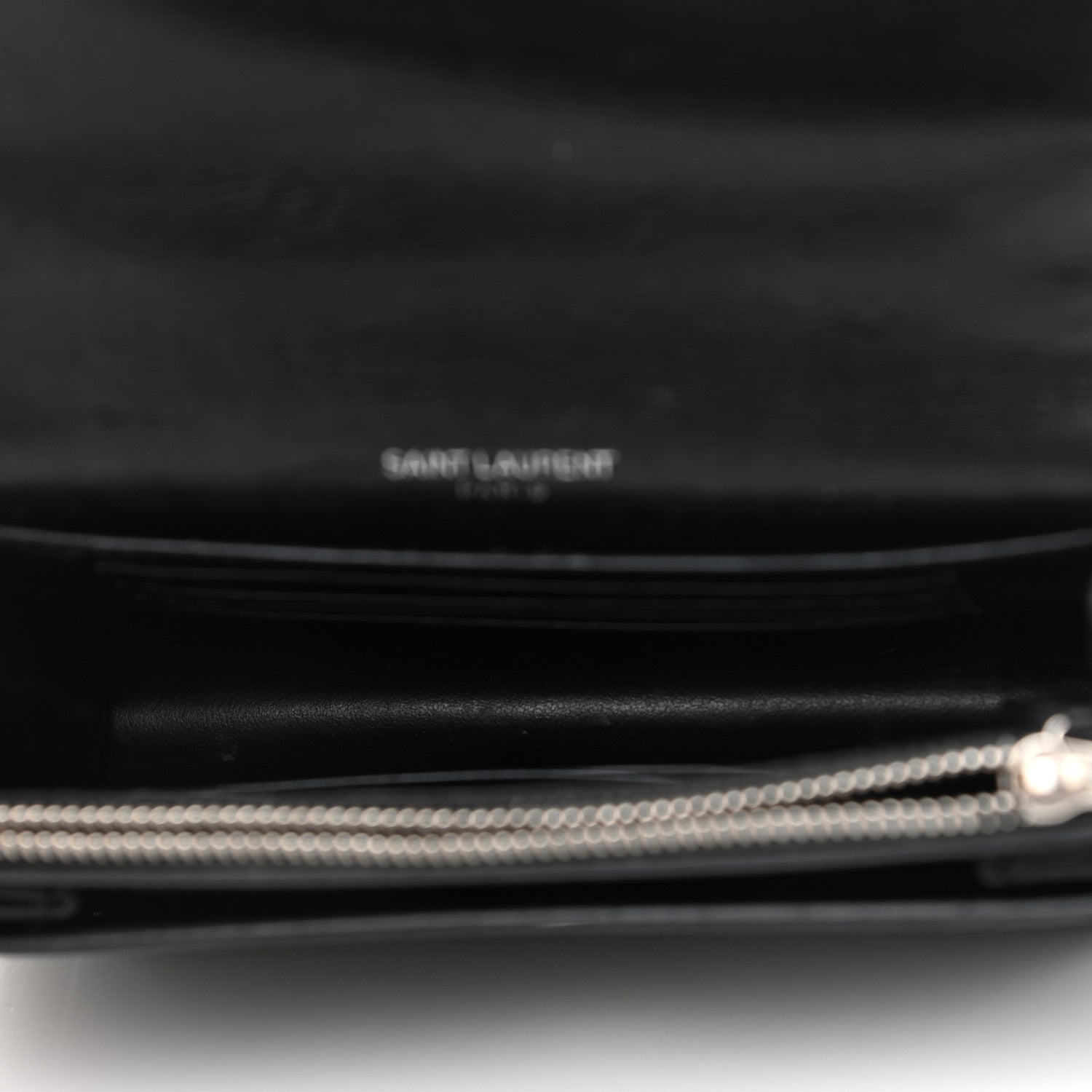 Saint Laurent Calfskin Monogram Sunset Chain Wallet Black 8 of 27