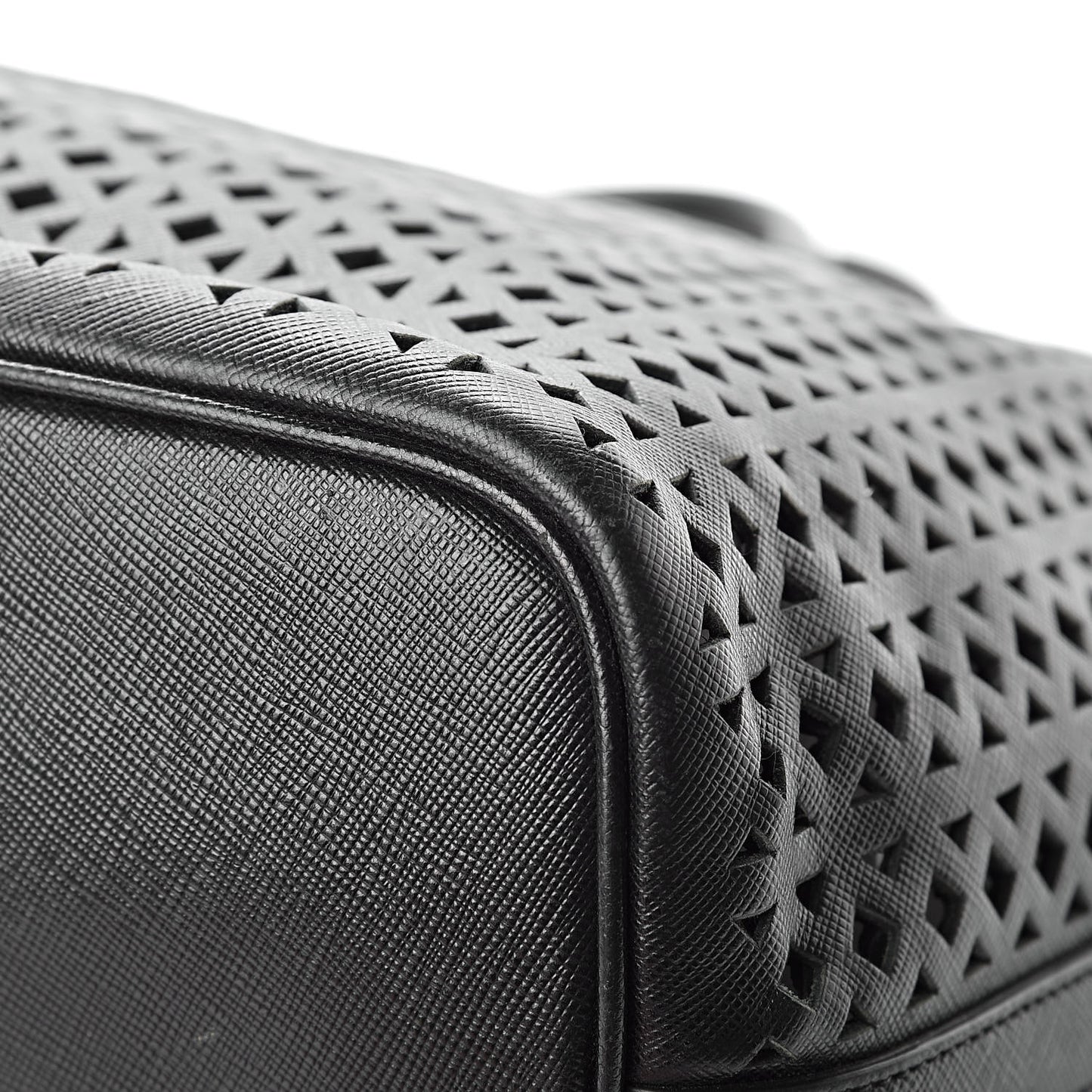 Saffiano Perforated Tote Black