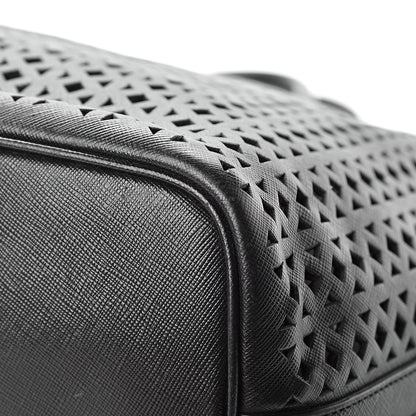 Prada Saffiano Perforated Tote Black 13 of 17