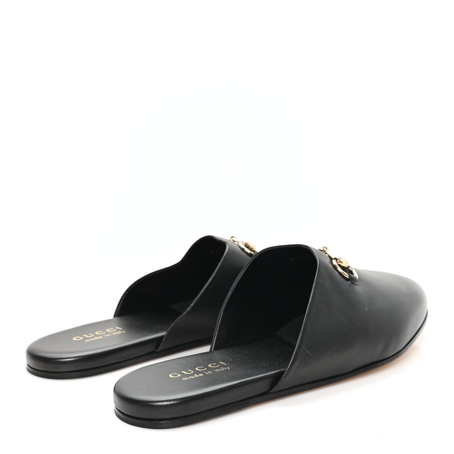 Calfskin Mens Horsebit Slippers 10 Black