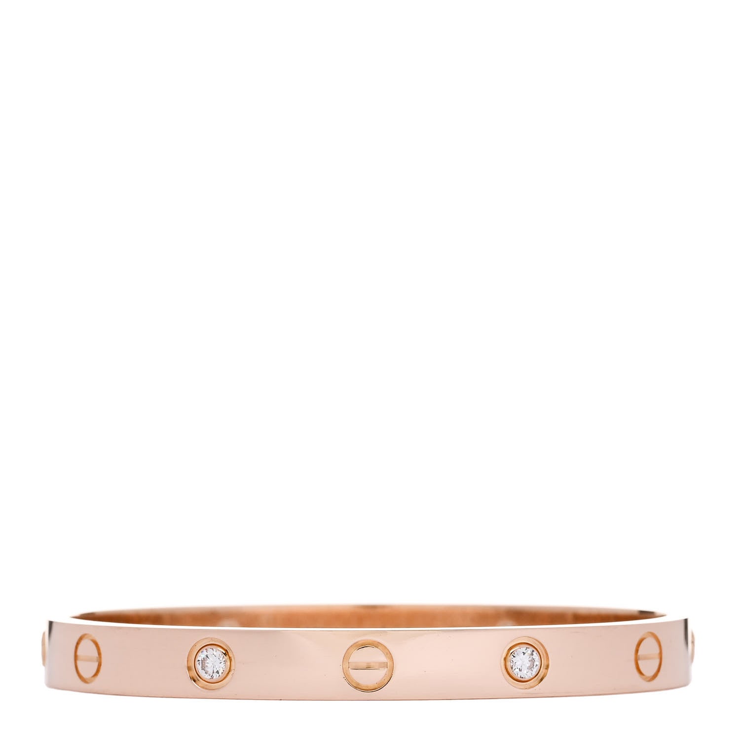 Cartier 18K Pink Gold 4 Diamond LOVE Bracelet 16 1 of 8