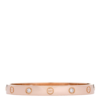 Cartier 18K Pink Gold 4 Diamond LOVE Bracelet 16 1 of 8