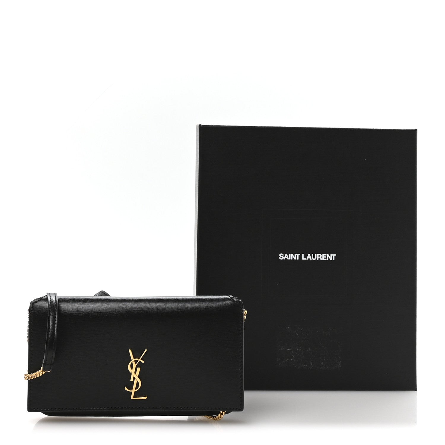 Saint Laurent Smooth Calfskin Monogram Phone Holder Crossbody Black 19 of 19