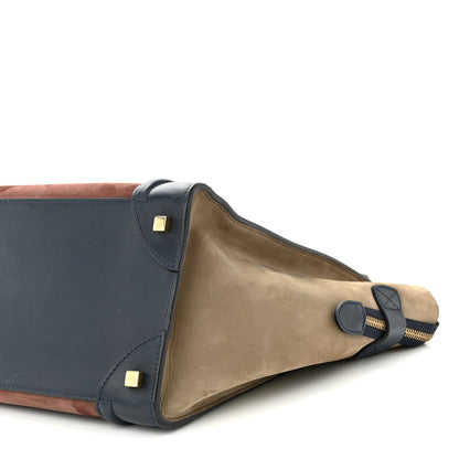 Celine Nubuck Smooth Calfskin Mini Tri-Color Luggage Marron 10 of 11