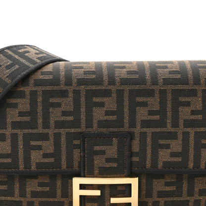 Fendi Fabric Jacquard FF 1974 Medium Baguette Tobacco Moro Black 8 of 11