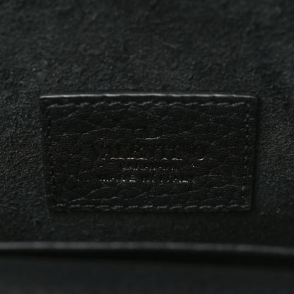 Valentino Garavani Pebbled Calfskin Rockstud Envelope Wallet on Chain Black 6 of 8