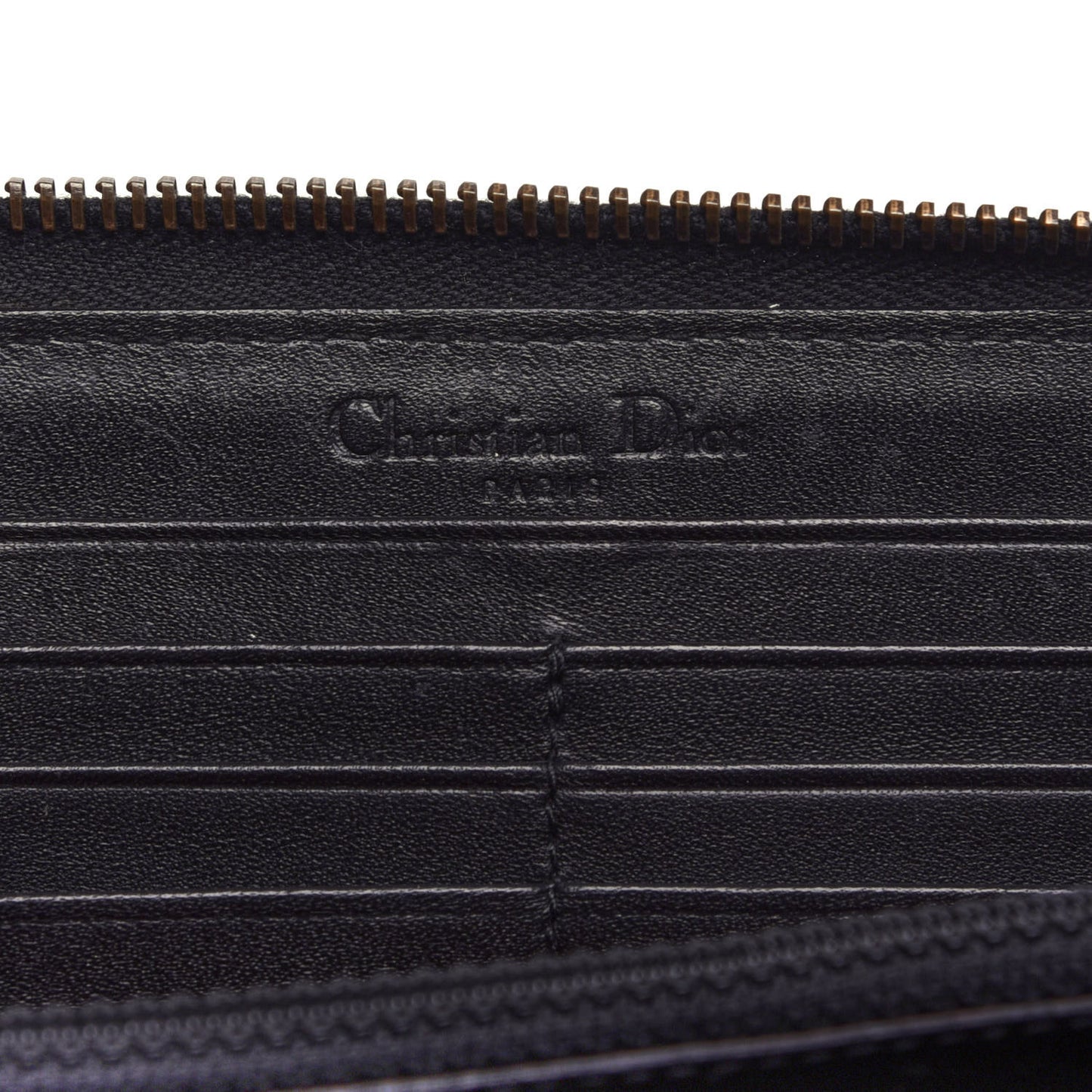 Lambskin Cannage D Continental Zip Wallet Black
