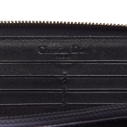 Christian Dior Lambskin Cannage D Continental Zip Wallet Black 7 of 10