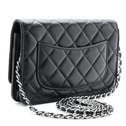 Chanel Lambskin Quilted Wallet On Chain WOC Black 3 of 11