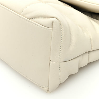Saint Laurent Lambskin Quilted Small Loulou Puffer Monogram Chain Satchel Crema Soft 9 of 9