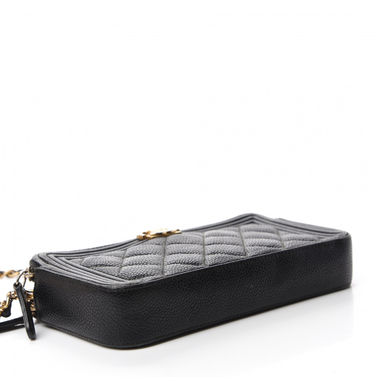 Chanel Caviar Quilted Small Boy Clutch With Chain Black 4 of 17
