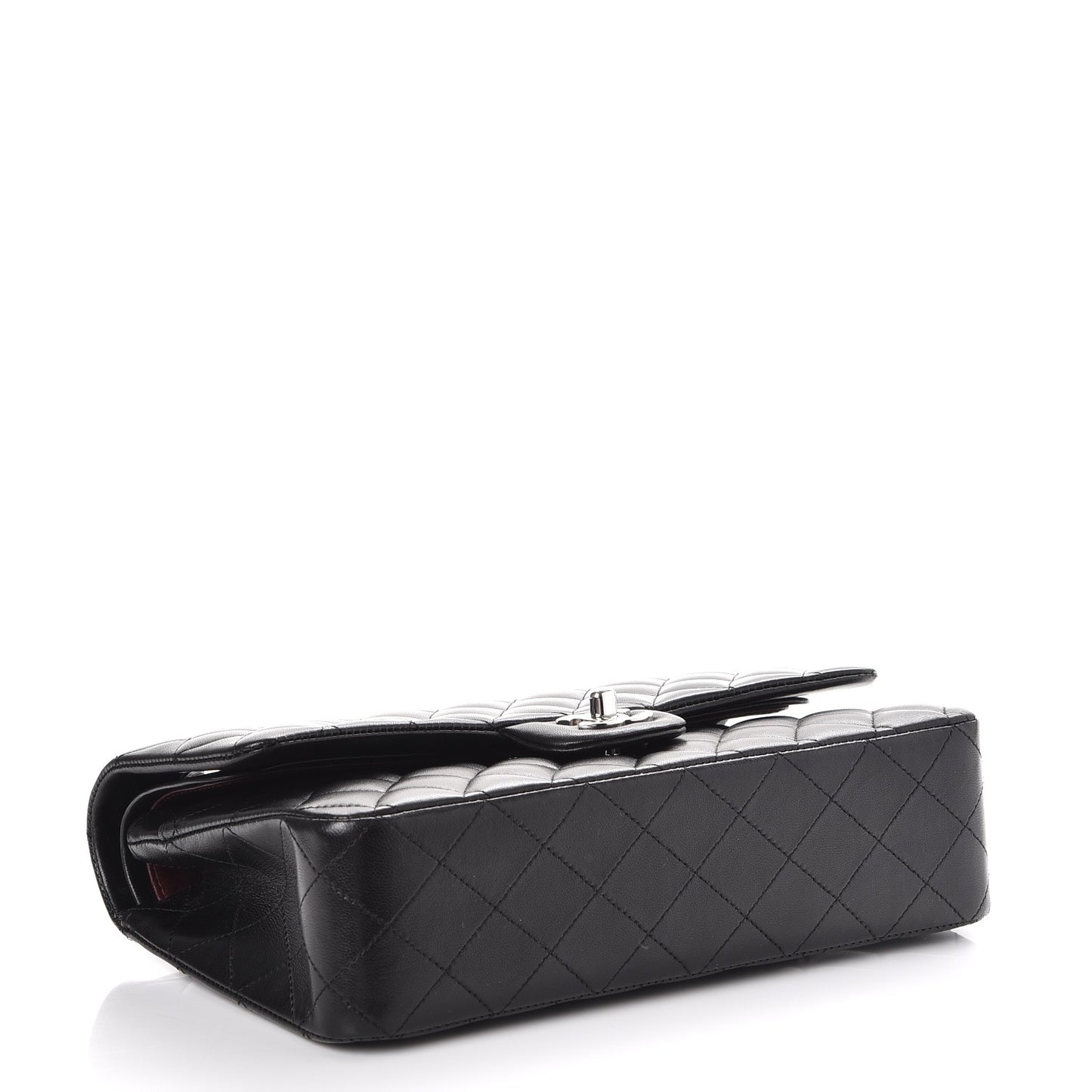 Lambskin Quilted Medium Double Flap Black
