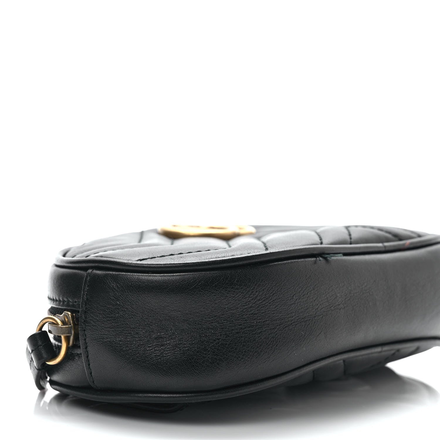 Gucci Calfskin Matelasse GG Marmont Belt Bag 85 34 Black 7 of 12