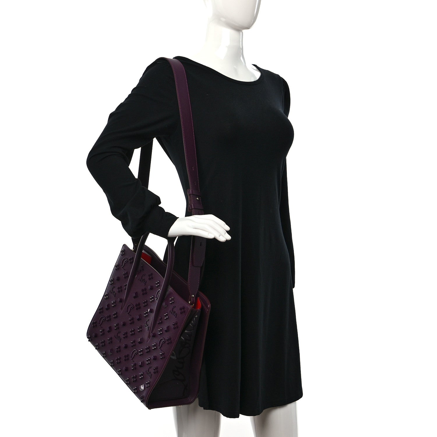 Christian Louboutin Calfskin Spikes Loubinthesky Medium Paloma Merlot 2 of 8