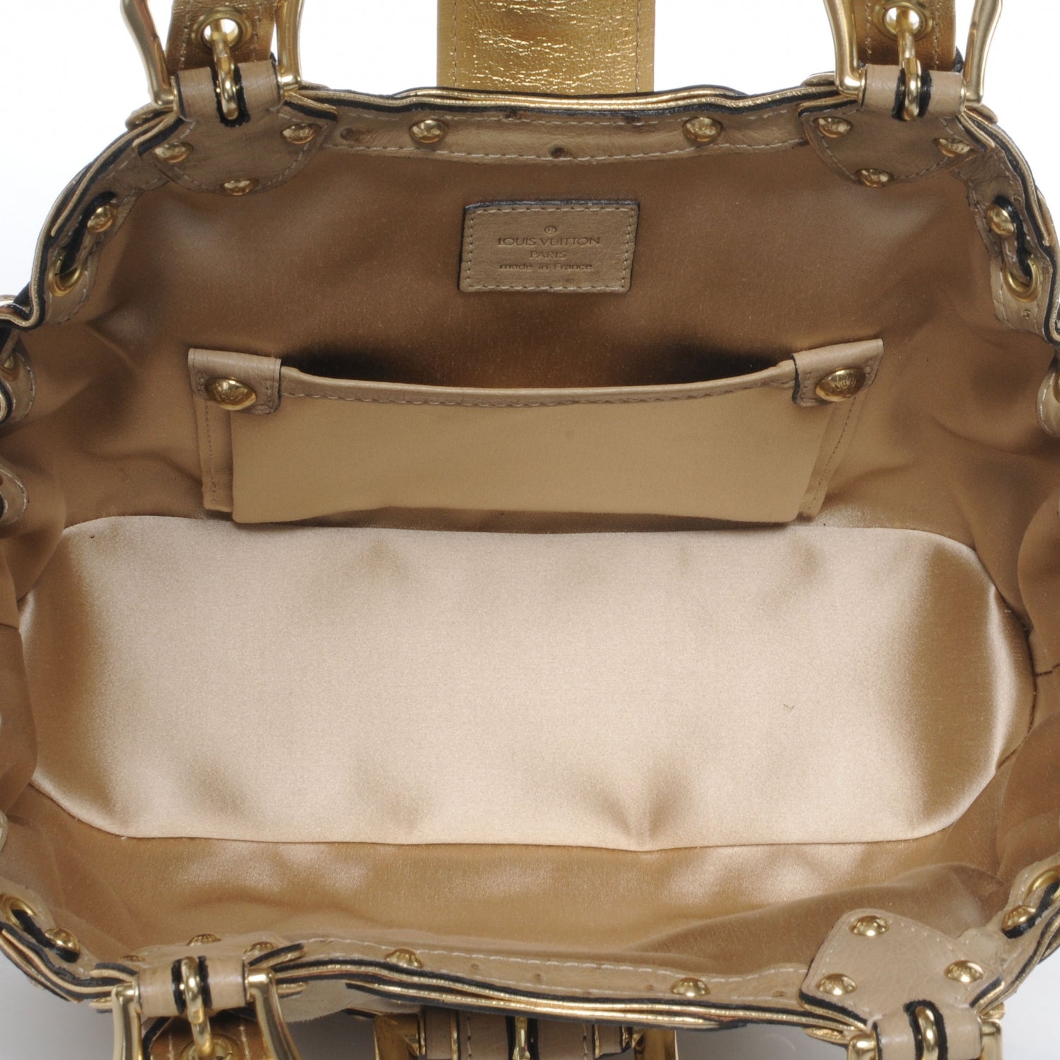 Louis Vuitton Monogram Suede Ostrich Theda GM Gold 5 of 7