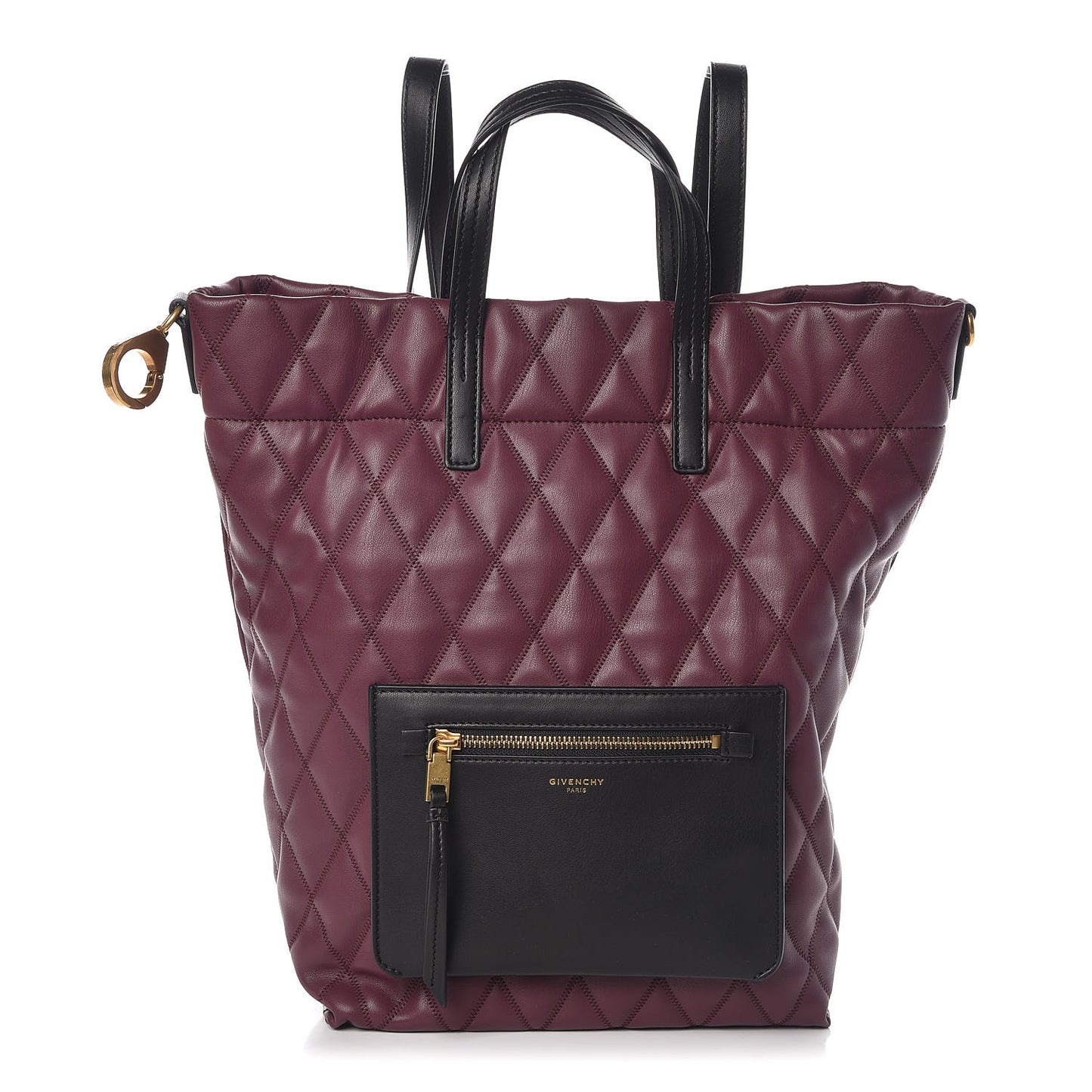 Rubberized Canvas Quilted Duo Backpack Aubergine