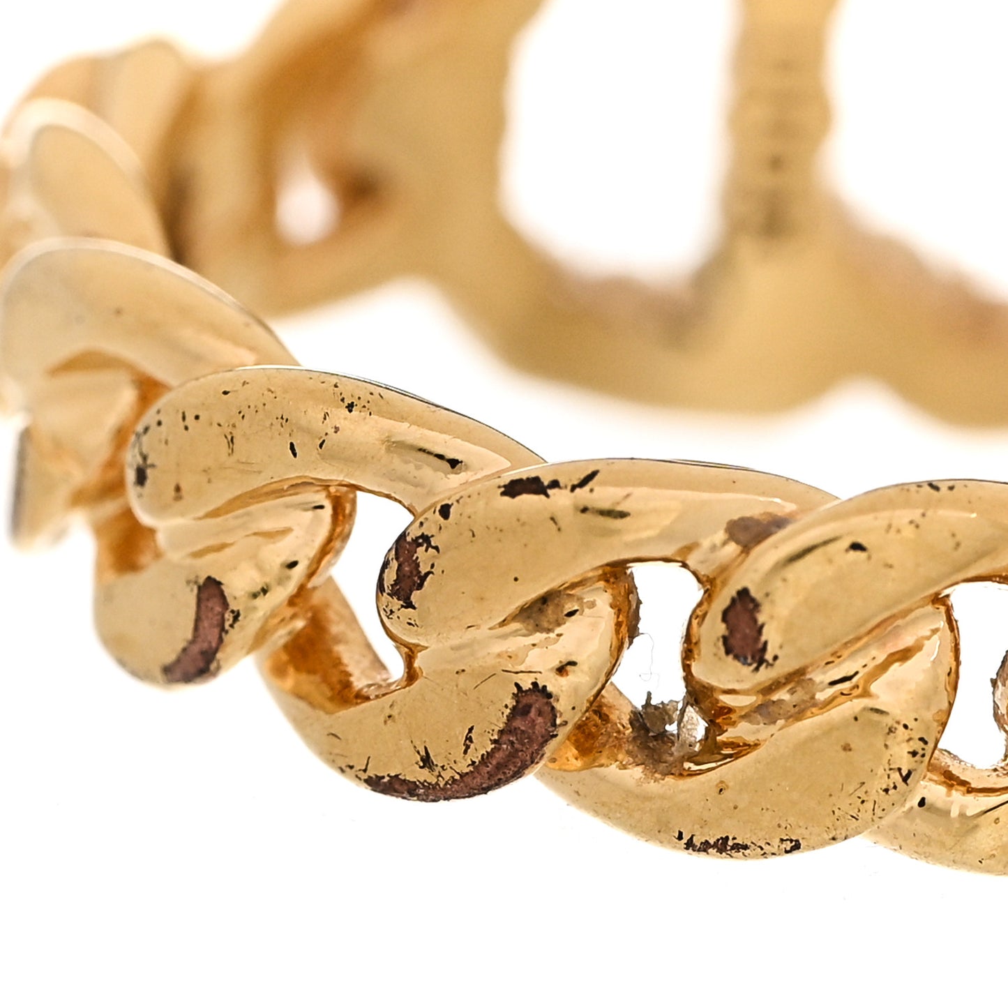 Metal Crystal Danseuse Etoile Chain Ring L 54 7 Gold