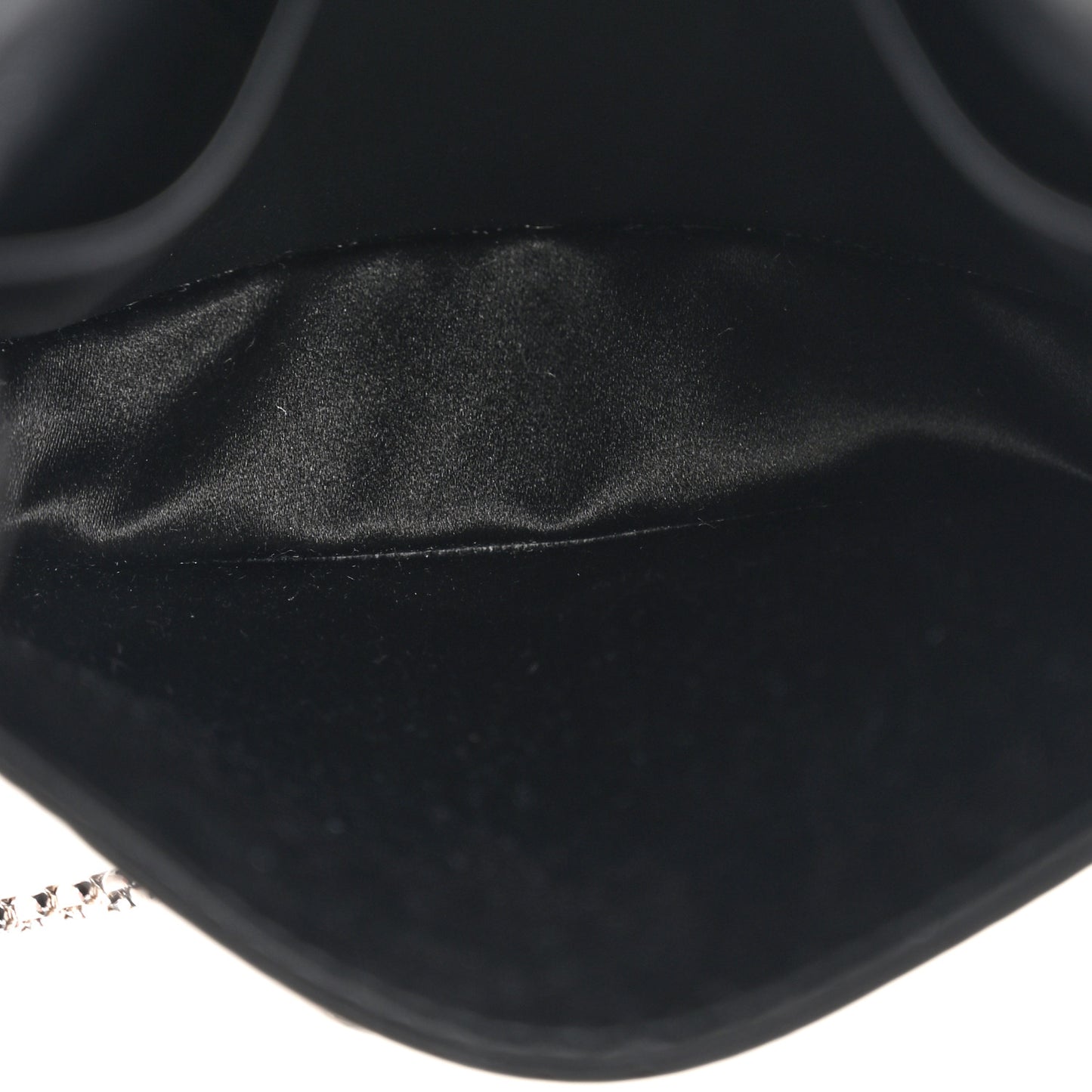 Satin Crystal Metal Triangle Logo Card Holder With Strap Cristal