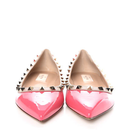 Valentino Garavani Patent Nappa Rockstud Ballerina Flats 38 Shadow Pink Poudre 2 of 9