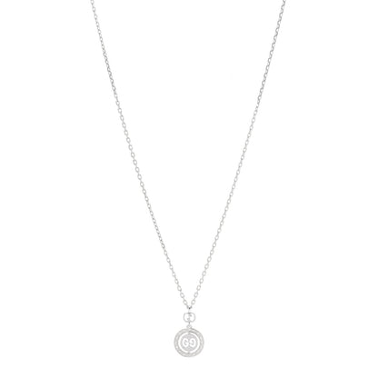 Gucci 18K White Gold Diamond 10mm Icon Twirl Pendant Necklace 1 of 4