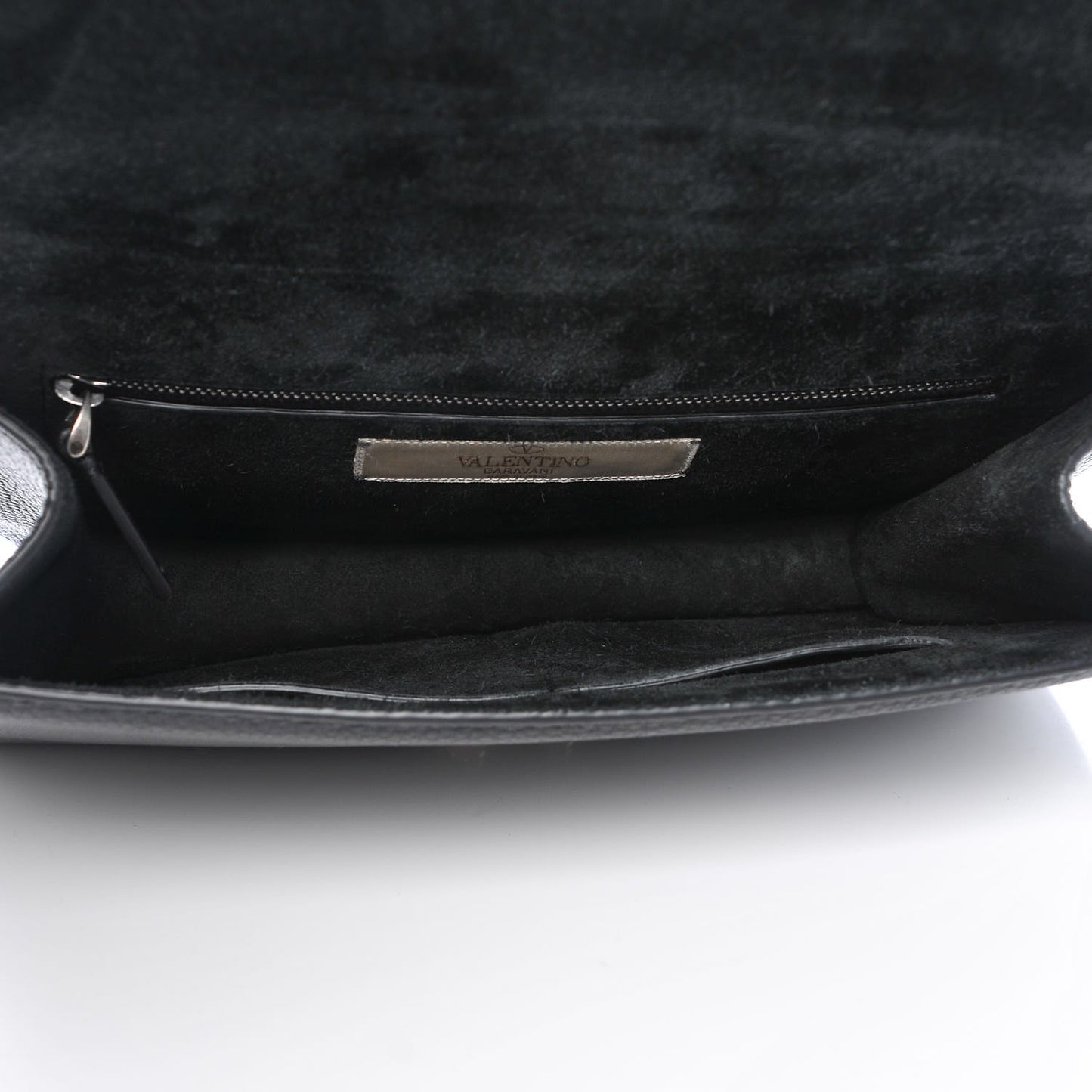 Pebbled Calfskin Medium Rockstud Rolling Glam Lock Rockstud Flap Black