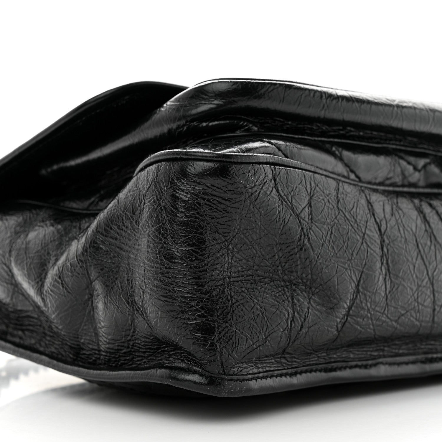 Saint Laurent Crinkled Calfskin Matelasse Monogram Medium Niki Chain Satchel Black 9 of 10