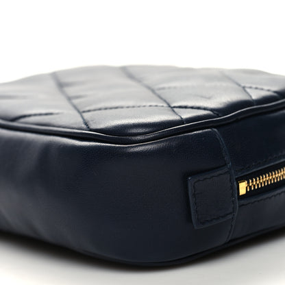 Saint Laurent Lambskin Quilted Lolita Cosmetic Pouch Navy 10 of 10