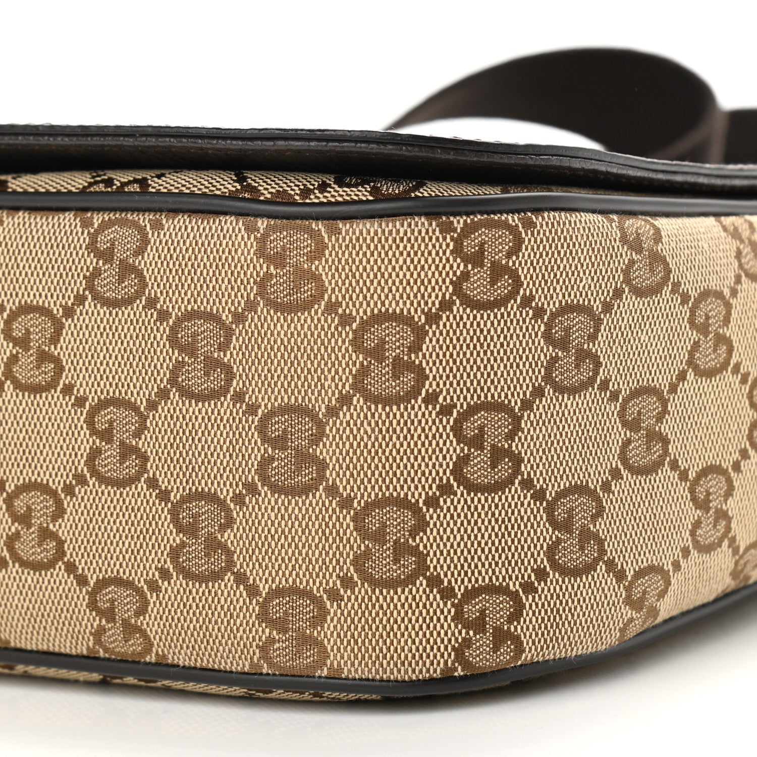 Gucci Monogram Flap Messenger Bag Beige Dark Brown 10 of 11