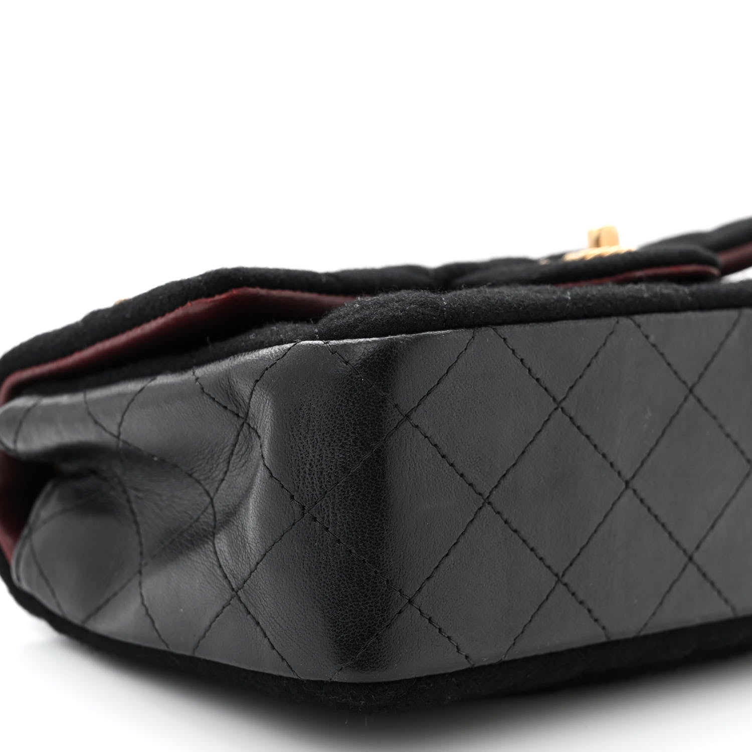 Chanel Felt Quilted Paris-Hamburg Charms Mini Rectangular Flap Black Dark Navy 9 of 10