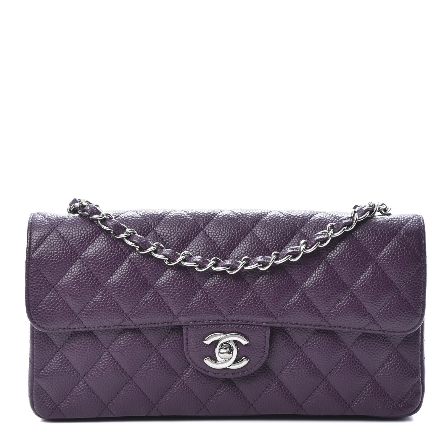 Chanel Caviar Quilted East West Flap Purple 1 of 12