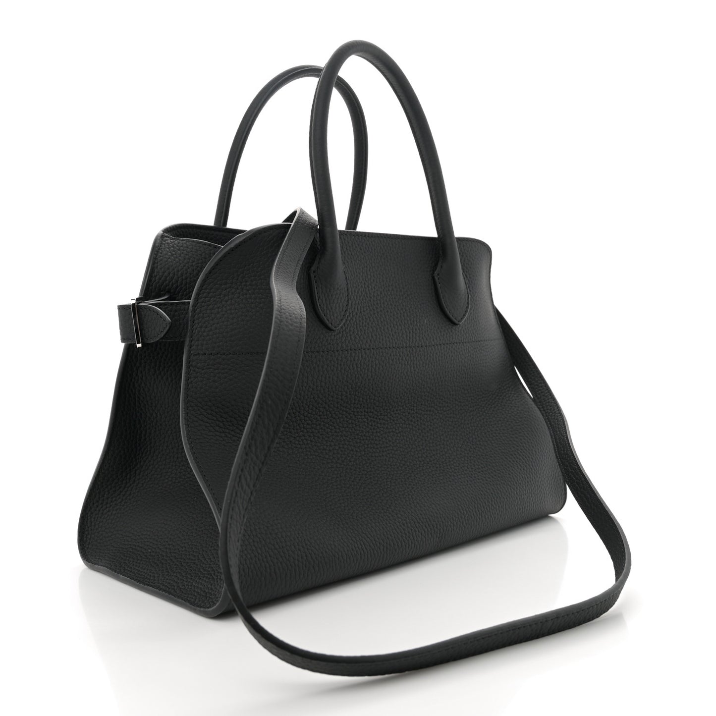 Matte Grained Calfskin Soft Margaux 12 Black